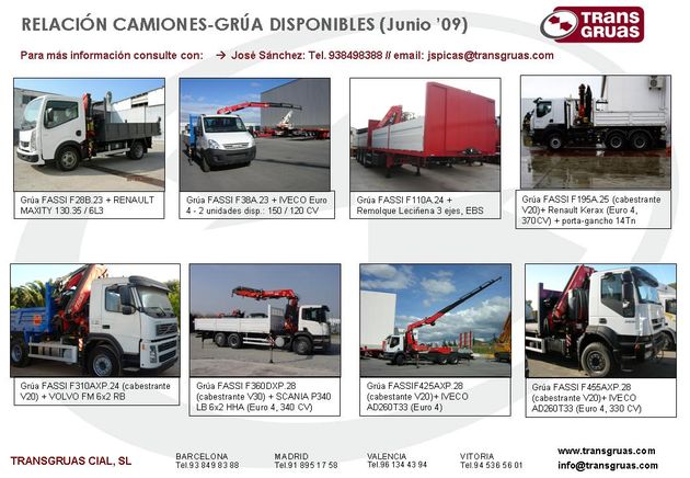 Grúas sobre camion