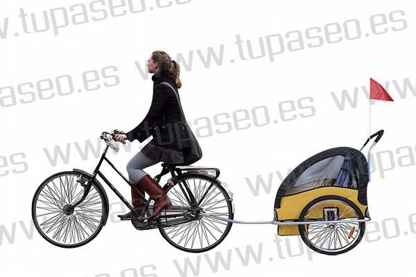 remolque con amortiguadores para bicicleta - con amortiguadores