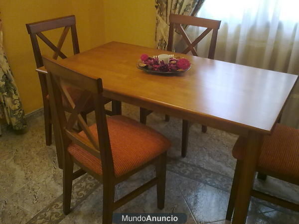 conjunto mesa y cuatro sillas