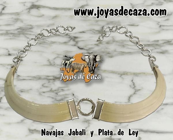 COLLAR NAVAJAS JABALI CON PLATA DE LEY