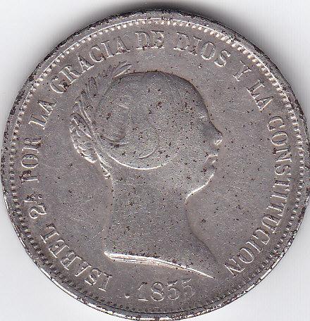 Moneda Reina Isabel II de 1855