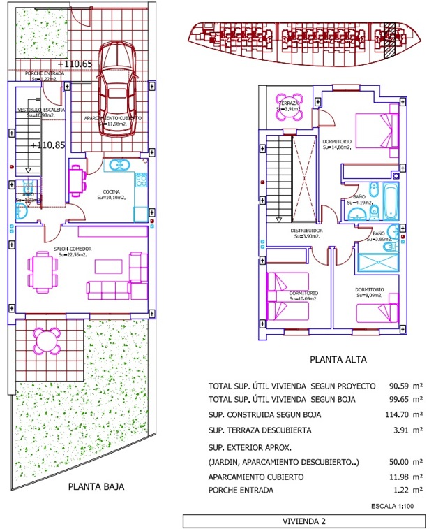 Venta de adosados de obra nueva en el Puerto de la Torre ref92