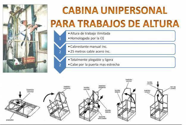 Cabina unipersonal plegable para trabajos en altura