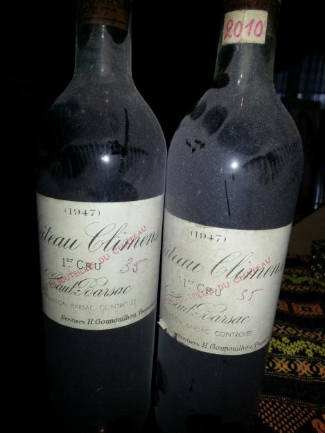 vendo 2 botellas de chateau climens primer cru de 1947