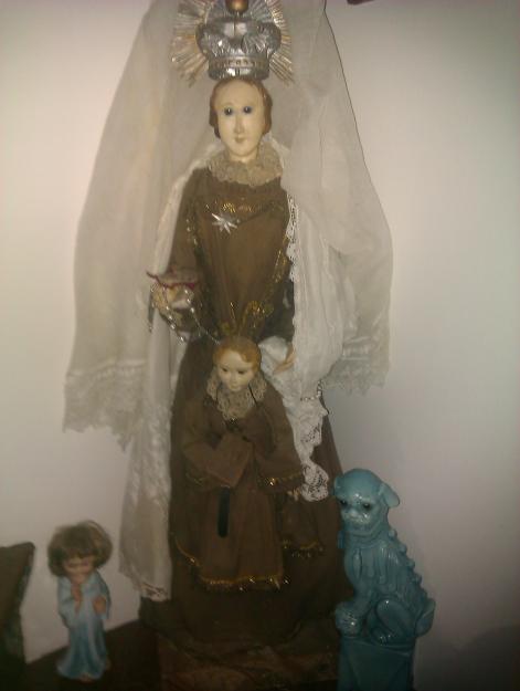 vendo virgen del carmen con niño muy antigua