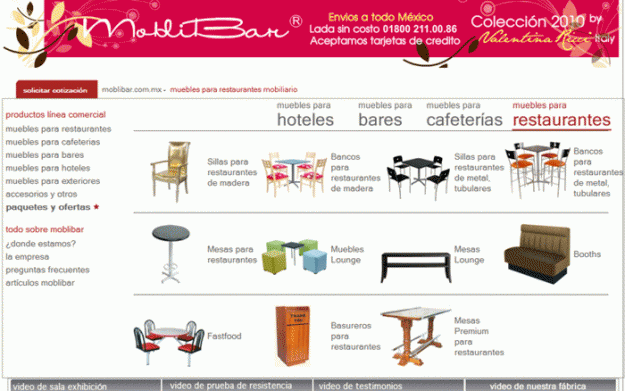 Fabrica de muebles para Restaurantes, Bares y Cafeterías.