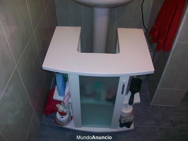 Vendo mueble con ruedas para el lavabo en color blanco