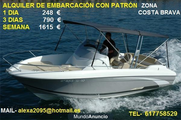 alquiler de barco con patron por dia