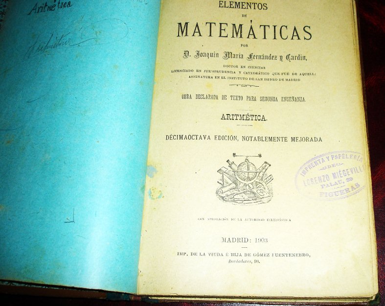 Elementos de Matematicas año 1903