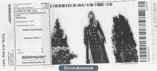 Entrada concierto Loreena Mckennitt