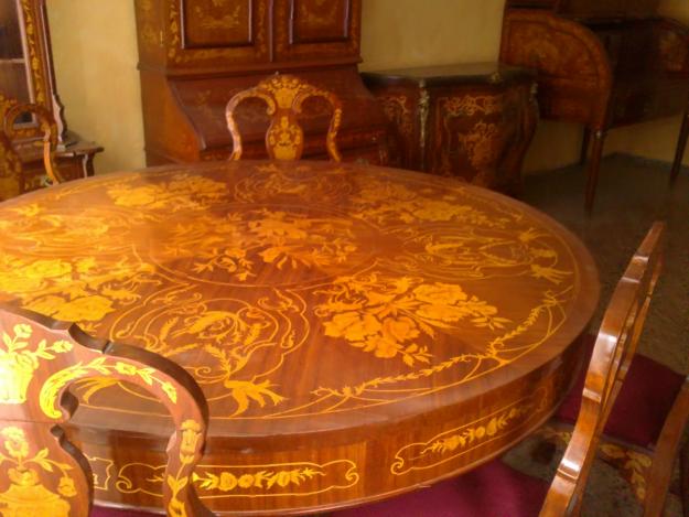 mesa y muebles marqueteria