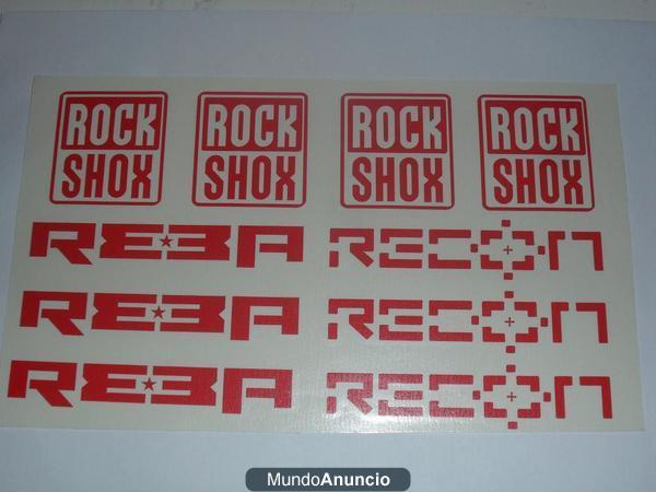 kit pegatina rock shox reba recon bici sticker adhesivo vinilo personalizado biker ciclismo ciclista bicicleta bici