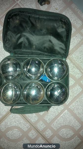 SE VENDE JUEGO COMPLETO DE PETANCA (6 BOLAS, BOLICHE Y CUERDA)