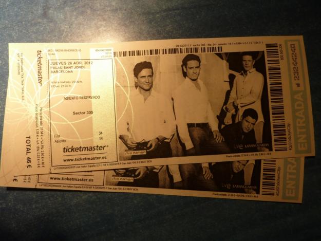 Vendo 2 entradas para el concierto de IL DIVO (Barcelona)